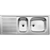 Blanco Top EZS Évier encastrable - 110x43.5cm - épaisseur 0.8mm - clips de fixation réversibles - acier inoxydable SW69670