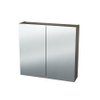Nemo Spring Nebulo luxe spiegelkast - 70x65x17.8cm - 2 dubbelzijdige spiegeldeuren - glazen leggers - met stopcontact - zonder schakelaar - Basalt SW636916