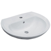 Go by Van Marcke Atlas Lavabo 50x41 cm porcelaine blanc avec trou de robinet traversant sécurité de trop-plein pour tout type de robinet SW294633
