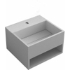Nemo Stock Java Style lave-mains cubique avec tablette 330 x 330 mm composite minéral blanc mat SW286355