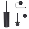 Nemo Spring Nero toiletaccessoireset - toiletborstelset - toiletrolhouder - reserverolhouder - mat zwart SW401558