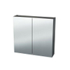 Miroir Armoire Nemo Spring Nebulo - 200x65x17.8cm - 4 portes - étagères en verre - avec prise - sans interrupteur - couleur : H1199 ST12 Chêne Thermo Noir SW636902