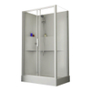 Nemo Start Lilou cabine de douche 120x80cm porte coulissante avec paroi latérale avec receveur de douche acrylique blanc profil et verre clair SW290079