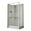 Nemo Start Lilou Cabine de douche complète 120x80cm porte coulissante avec paroi latérale, receveur de douche acrylique profilé blanc et verre clair SW290079