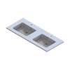 Go by Van Marcke Selal 2 plan-vasque 1200x500x20mm marbre de synthèse 2 vasques encastrées blanc 2 trop-pleins 2 trous de robinet SW288941