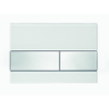Tece TeceSquare plaque de commande couleur verre blanc couleur boutons inox SW357218