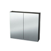 Nemo Spring Nebulo luxe spiegelkast - 70x65x17.8cm - 2 dubbelzijdige spiegeldeuren - glazen leggers - met stopcontact - zonder schakelaar - Cosmos Grey SW636895