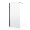 Nemo Spring Walk-In - paroi fixe - verre clair 8mm - easyclean - verre de sécurité - réversible - 140x200cm - barre de stabilisation 120cm - noir SW962802