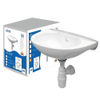 Nemo Go Ecos handenwasser pack 44.5x35.5x17cm porselein wit 1 kraangat met overloop SW293343 Nemo Go Ecos handenwasser pack 44.5x35.5x17cm porselein wit 1 kraangat met overloop SW293343