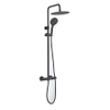 GO by Van Marcke Cocoon ensemble de douche pluie apparent – thermostatique – douche de tête Ø 25 cm – douchette – hauteur 134 cm – noir mat SW815158