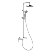 Nemo Start Erba système de douche chrome avec disques en céramique économie d'énergie mitigeur monocommande avec poignée Eco avec ensemble de douche anticalcaire corps froid bouton ECO 12lmin ACS Belgaqua SW294050