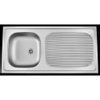Nemo Start Merlot opbouwspoeltafel - 100x50cm - met 1 bak - afdruip - roestvaststaal - omkeerbaar - plug - overloopgarnituur SW288926