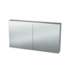 Nemo Spring Nebulo luxe spiegelkast - 100x65x17.8cm - 2 dubbelzijdige spiegeldeuren - glazen leggers - met stopcontact - zonder schakelaar - Cashmere SW636946