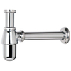 Nemo Skill fleshevel - voor wastafel - met afvoerbuis - 250mm - 6/4" x D 40 - zonder afvoerplug - sifon - chroom SW292903