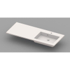 Nemo Spring Coste plan-vasque à droite 1200 x 500 x 200 mm avec trop-plein résine de marbre blanc SW294882