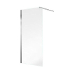 Nemo Spring Walk-In - paroi fixe - verre de sécurité clair 8 mm - easyclean - réversible - anticalcaire - 80x120 - barre de stabilisation - aluminium chromé SW962803
