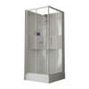 Nemo Start Lilou Cabine de douche complète accès d'angle 90x90cm avec portes coulissantes, receveur de douche acrylique profilé blanc et verre clair SW290018