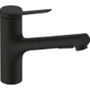 Hansgrohe - Zesis M33 - Mitigeur de cuisine monocommande 150 - douchette extractible - 2 jets - noir mat SW793347
