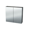 Nemo Spring Nebulo spiegelkast - 70x65x17.8cm - 2 deuren - glazen leggers - met stopcontact - zonder schakelaar - Onyx Grey SW637006