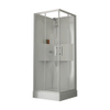 Nemo Start Lilou Basis hoekinstap - 80x80cm - douchecabine in polystyreen dikte 4mm glanzend - met schuifdeuren 2 delen - 6mm - veiligheidsglas - douchetub acryl - wit/helder - omkeerbaar - douchebak wit profiel - helder SW290055