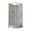 Nemo Start Lilou Basis hoekinstap - 90x90cm - douchecabine polystyreen dikte 4mm glanzend - met schuifdeuren 2 delen - 5mm + - 6mm - veiligheidsglas - kwartrond - douchetub acryl - wit/helder - omkeerbaar - douchebak wit profiel - helder SW290075