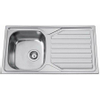 Nemo Start Médoc - 86x50cm - inbouwspoeltafel - roestvrijstaal gepolijst dikte 0.6mm - 1 bak - met afdruip - omkeerbaar SW288923