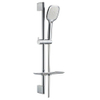 Nemo Spring Poggio douchestangset - compleet - 650mm - met bevestigingen - 3 jets - glijstuk - gladde kunststofflexibel - zeepbakje SW291701