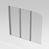 Nemo Start Pannello badwand - 150x140cm - 3-delig - inbouwmaat 1500-1510mm - helder - veiligheidsglas 5 - profielen - aluminium - 3delig - glas - gepolijst omkeerbaar SW286644