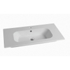 Nemo Spring Nubes tablet - 81x46.5x17cm - porselein - 1 wastafel - met kraangat - overloop - Cettina - geintegreerd - mat wit SW290495