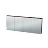 Nemo Spring Nebulo luxe spiegelkast - 160x65x17.8cm - 4 dubbelzijdige spiegeldeuren - glazen leggers - met stopcontact - zonder schakelaar - Carini Walnut Natur SW636985