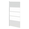 GO by Van Marcke Nera badwand 850x1450mm 1delig 5mm omkeerbaar decor veiligheidsglas profielen wit SW292790