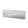 Nemo Spring Nebulo luxe spiegelkast - 200x65x17.8cm - 4 dubbelzijdige spiegeldeuren - glazen leggers - met stopcontact - zonder schakelaar - White Standard SW636990