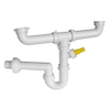 Nemo Skill sifon - voor spoeltafel - met 2 bakken - aansluiting - vaatwas is mogelijk - 6/4" x 40mm SW288846