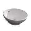 Nemo Spring Pilar wastafel - 41x17.4cm - opbouw - porselein - rond - wit - zonder kraangat - met overloop SW286346