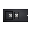 Nemo Go Molto inbouwspoeltafel composiet met 1.5 bakken met afdruip 980 x 500 mm met vierkante manuele plug omkeerbaar zwart TWEEDEKANS OUT8603 Nemo Go Molto inbouwspoeltafel composiet met 1.5 bakken met afdruip 980 x 500 mm met vierkante manuele plug omkeerbaar zwart TWEEDEKANS OUT8603