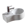 Nemo Spring Bali II petit lave-mains 440 x 275 mm montage murale porcelaine blanc trou d'évacuation D45 mm trou de robinet traversant gauche D35 mm avec trop-plein SW286341