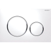 Geberit Sigma20 plaque de commande - chasse à 2 touches - boutons ronds - blanc/brillant/chrome/blanc SW53743