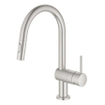 GROHE Minta Touch Robinet électrique avec bec C rotatif et mousseur extractible Dual Spray pile 6V Supersteel brossé (inox) SW225340