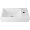 Nemo Spring Keyna Set lave-mains 40x22cm sans trop-plein avec robinet 14cm et siphon en inox solid surface blanc SW385489