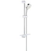 GROHE New Tempesta Cosmopolitan 100 Glijstangset - 60cm - ronde handdouche - 3 straalsoorten - gladde doucheslang - met zeepschaal - chroom/wit SW108132