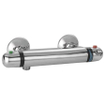 Go by Van Marcke Isiflow Thermostatische Douche Mengkraan - waterbesparend - hartafstand 15cm - veiligheidsblokkering - keramische schijven - rozetten - S-koppelingen SW286958