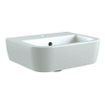 Nemo Spring Sun petit lavabo 400 x 325 x165 mm porcelaine blanc rectangulaire pré-percé trou de robinet central avec trop-plein SW285879