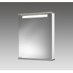 Go by Van Marcke Cento LS Armoire de toilette - 50x65x14cm - MDF blanc - lampe T5 8W - porte miroir en verre cristal - fenêtre lumineuse satinée - étagères en verre réglables - 1 prise électrique SW89881