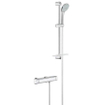 GROHE Grohtherm 2000 Doucheset - thermostatische douchekraan - met glijstangset - 60cm - ronde handdouche - 3 straalsoorten - gladde doucheslang - met zeepschaal - chroom 0102546