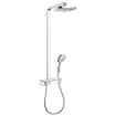 Hansgrohe Raindance Select E300 colonne de douche : avec tablette de douche 300 robinet thermostatique apparent avec douchette 3 jets et douche de tête 2 jets chrome 0452230