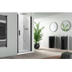 Nemo Pina porte pivotante 80x200cm 6mm Verre de sécurité clair avec anti-calcaire gauche et droite Noir SW636682