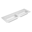 Nemo Stock by Falper Fin lavabo-plan double avec 2 lavabos Ceramilux avec trou d'évacuation sans trop-plein sans trou de robinet L1605 x W505 x H143 mm blanc mat SW290867