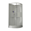 Nemo Start Lilou cabine de douche quart de cercle 90x90cm avec portes coulissantes avec receveur de douche acrylique blanc profil et verre clair SW290075