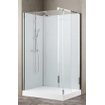 Nemo Stock Vidrio douche à l'italienne complète – 120x90x195cm – avec paroi latérale 37cm – avec garniture - paroi arrière blanche - receveur de douche blanc – chrome SW290130
