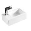Nemo Spring Sula Lavabo compact - rectangulaire - 37x23.5cm - P4.5cm - trou de robinet à gauche D3.5cm - sans trop-plein - sans bonde de vidage - porcelaine blanc SW286407